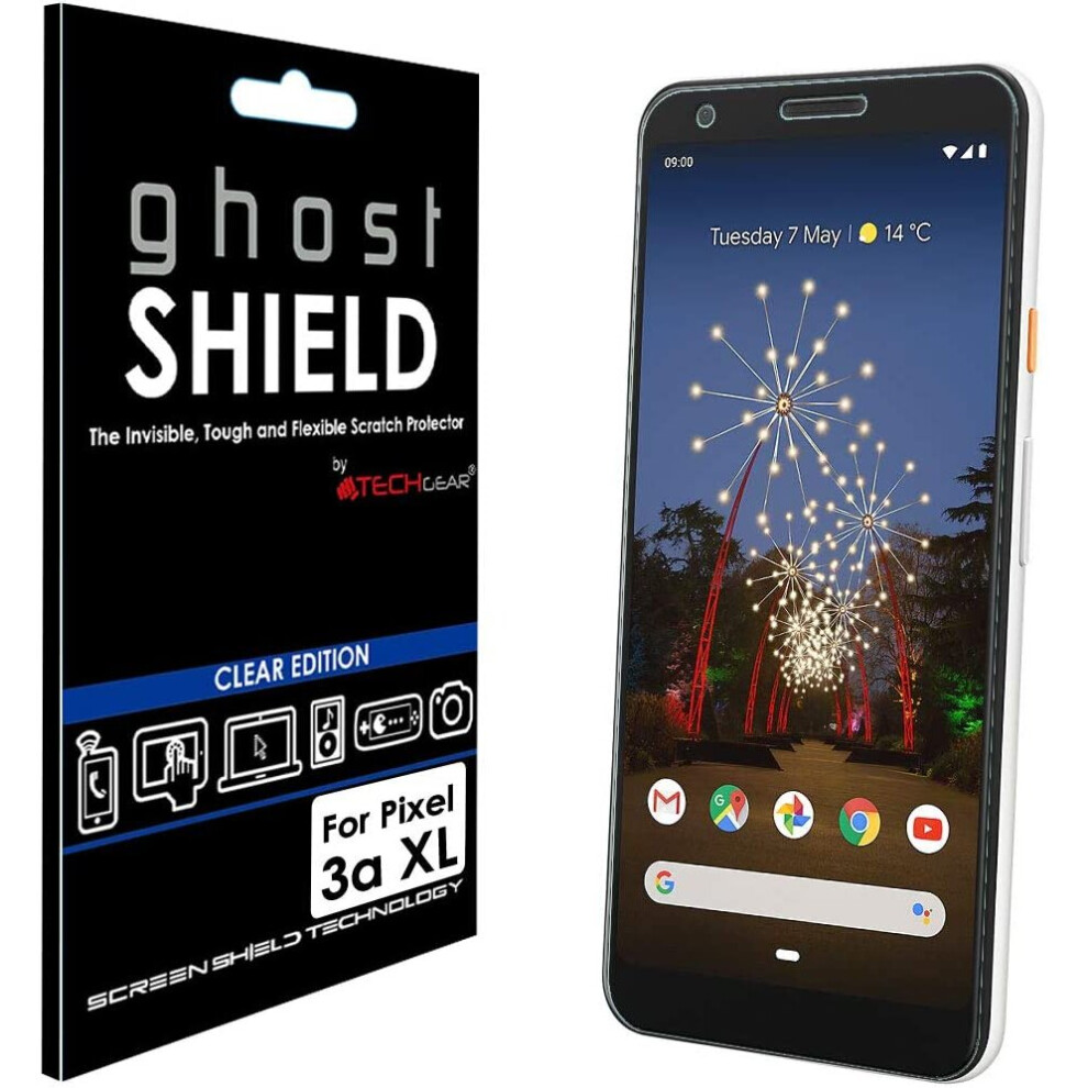 TECHGEAR Screen Protector fits Google Pixel 3a XL [ghostSHIELD Edition] Genuine Reinforced TPU film Screen Protector [FULL Screen Coverage]