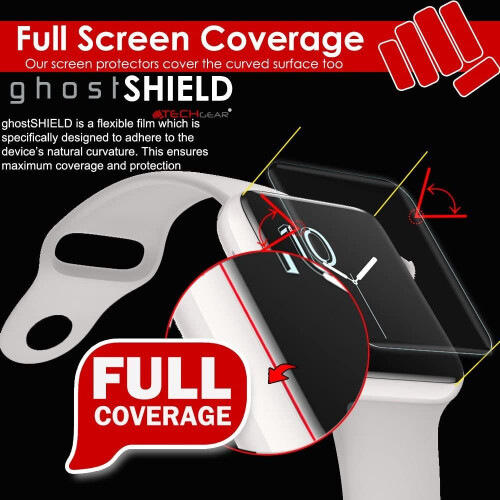 Techgear TECHGEAR [2 Pack] Screen Protectors fit Apple Watch 44mm Series 5, 4 [ghostSHIELD] Reinforced Flexible TPU Screen Protector with Full Screen Coverage 2