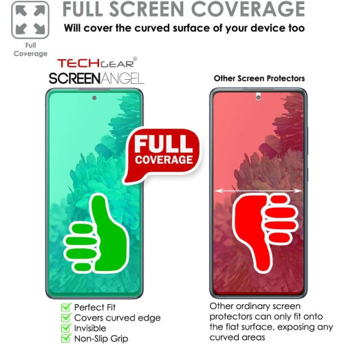 Techgear TECHGEAR Screen Protector fits Samsung Galaxy S20 Plus [Screen Angel Edition][Case Friendly] [Bubble Free] [FULL Screen Coverage] TPU Film 2
