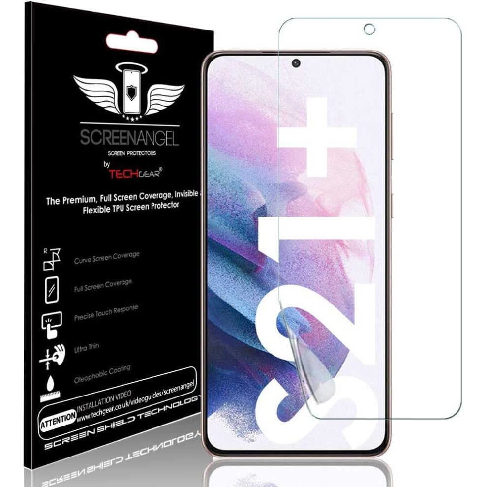 TECHGEAR Screen Protector fits Samsung Galaxy S21 Plus [Screen Angel Edition][Case Friendly] [Bubble Free] [FULL Screen Coverage] TPU Film