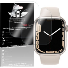 TECHGEAR [4 Pack] Screen Protectors fit Apple Watch 45mm Series 8, 7 [Screen Angel Edition] [FULL Display Screen Coverage] TPU Film Screen Protector