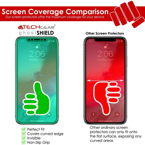 Techgear TECHGEAR Screen Protectors for iPhone 11, iPhone XR [ghostSHIELD Edition] Reinforced Flexible TPU Screen Protector with Full Screen Coverage 1
