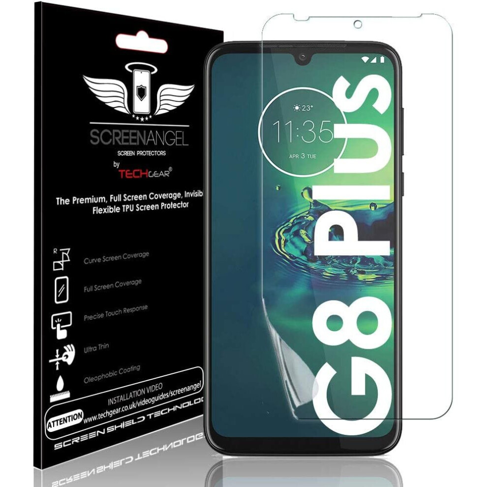 Techgear Moto G8 Plus Screen Protectors [Case Friendly] [Bubble Free] [Full Screen Coverage] Tpu Film Compatible With Motorola Moto G8 Plus