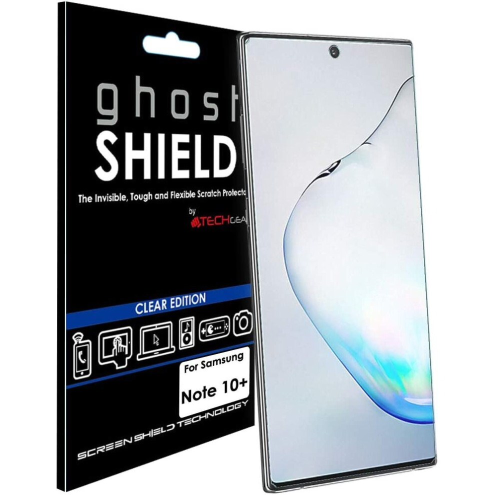 TECHGEAR Screen Protector fit Samsung Galaxy Note 10 Plus [ghostSHIELD Edition] Reinforced TPU film Screen Protector [FULL Screen Coverage]