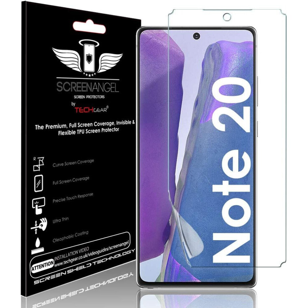 TECHGEAR Screen Protector fits Samsung Galaxy Note 20 [Screen Angel Edition][Case Friendly] [Bubble Free] [FULL Screen Coverage] TPU Film