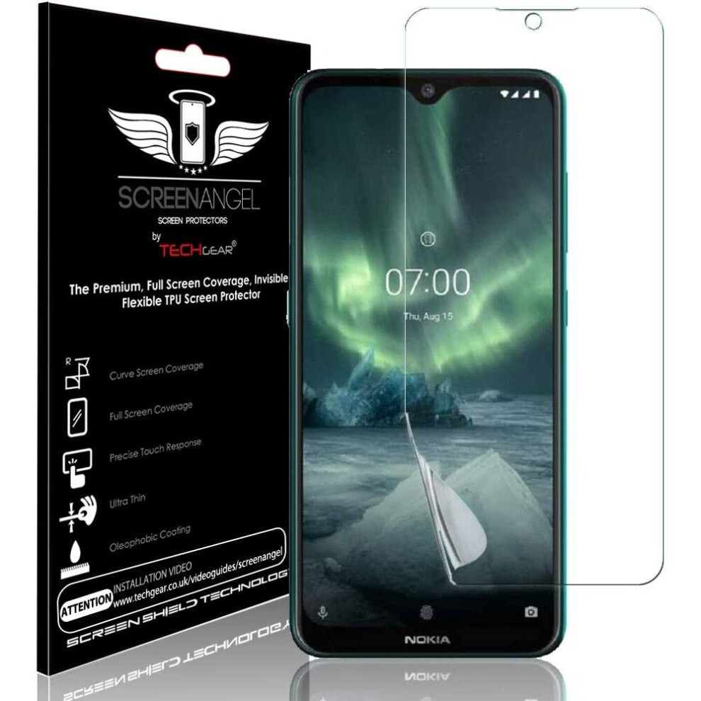Techgear Screen Protector Fits Nokia 7.2 [Screen Angel Edition] [Case Friendly] [Bubble Free] [Full Screen Coverage] Tpu Film