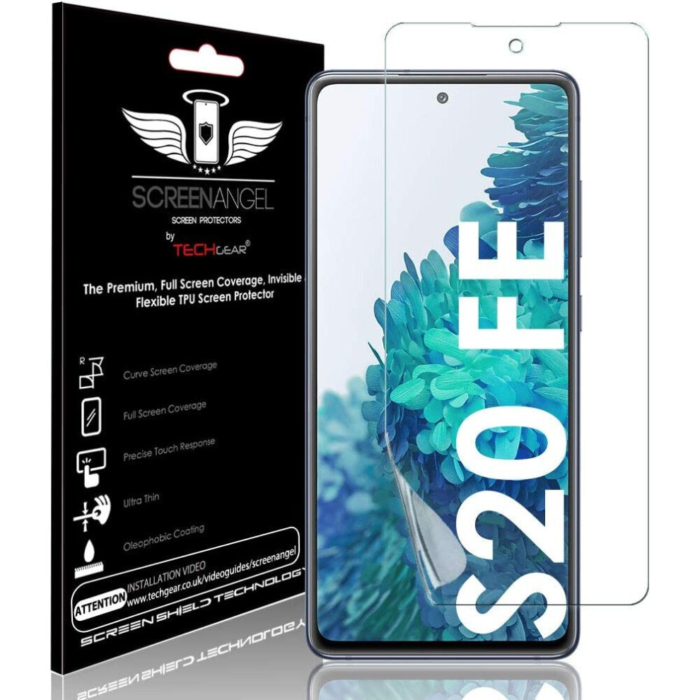 TECHGEAR Screen Protector fits Samsung Galaxy S20 FE [Screen Angel Edition][Case Friendly] [Bubble Free] [FULL Screen Coverage] TPU Film