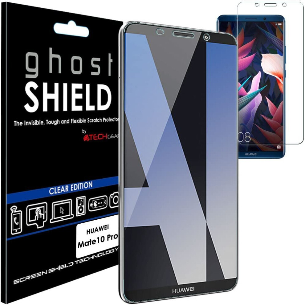 [3 Pack] TECHGEAR Screen Protectors to fit Huawei Mate 10 Pro [ghostSHIELD Edition] Reinforced Flexible TPU Screen Protector with Full Screen Coverage