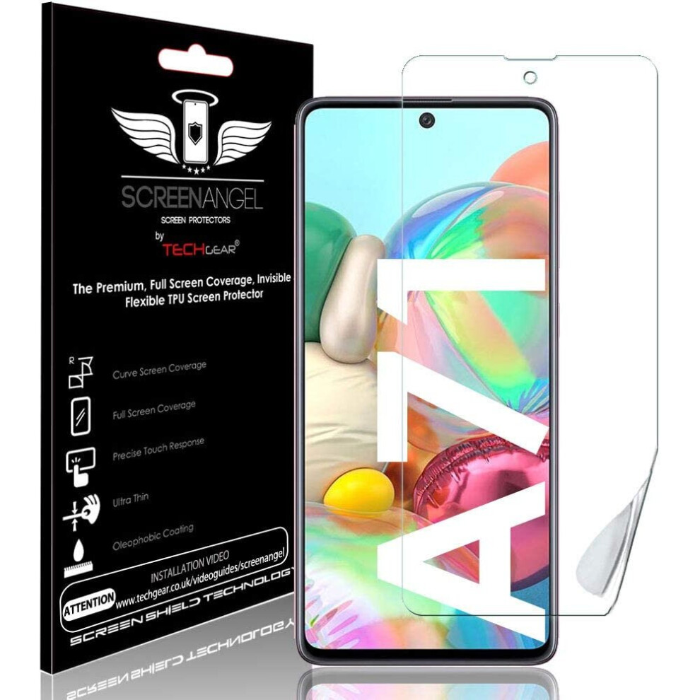 TECHGEAR Screen Protector fits Samsung Galaxy A71 [Screen Angel Edition] [Fingerprint Support][Case Friendly] [Bubble Free] [FULL Screen Coverage]