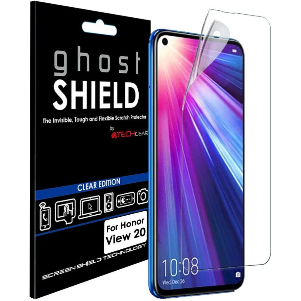 TECHGEAR Screen Protectors for Honor View 20 [ghostSHIELD Edition] Genuine Reinforced TPU film Screen Protector  with FULL Screen Coverage inc