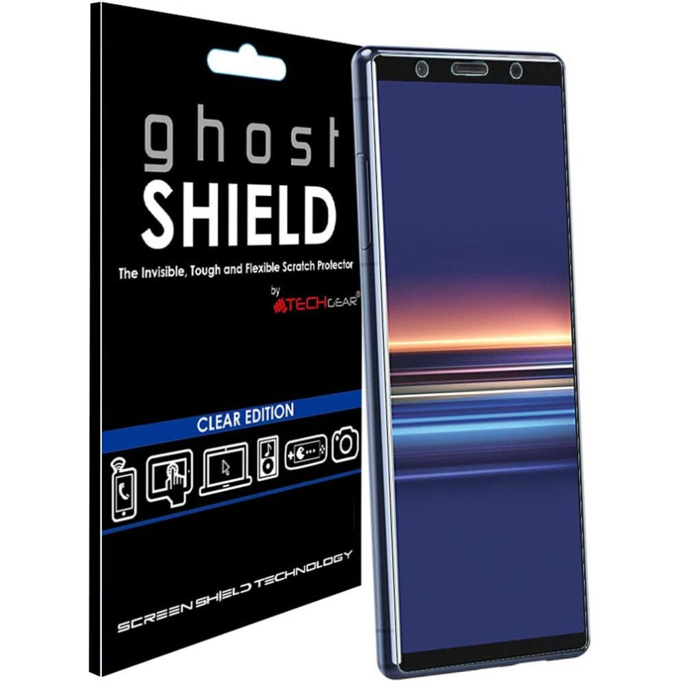 TECHGEAR Screen Protector fits Sony Xperia 5 [ghostSHIELD Edition] Reinforced TPU film Screen Protector with FULL Screen Coverage inc