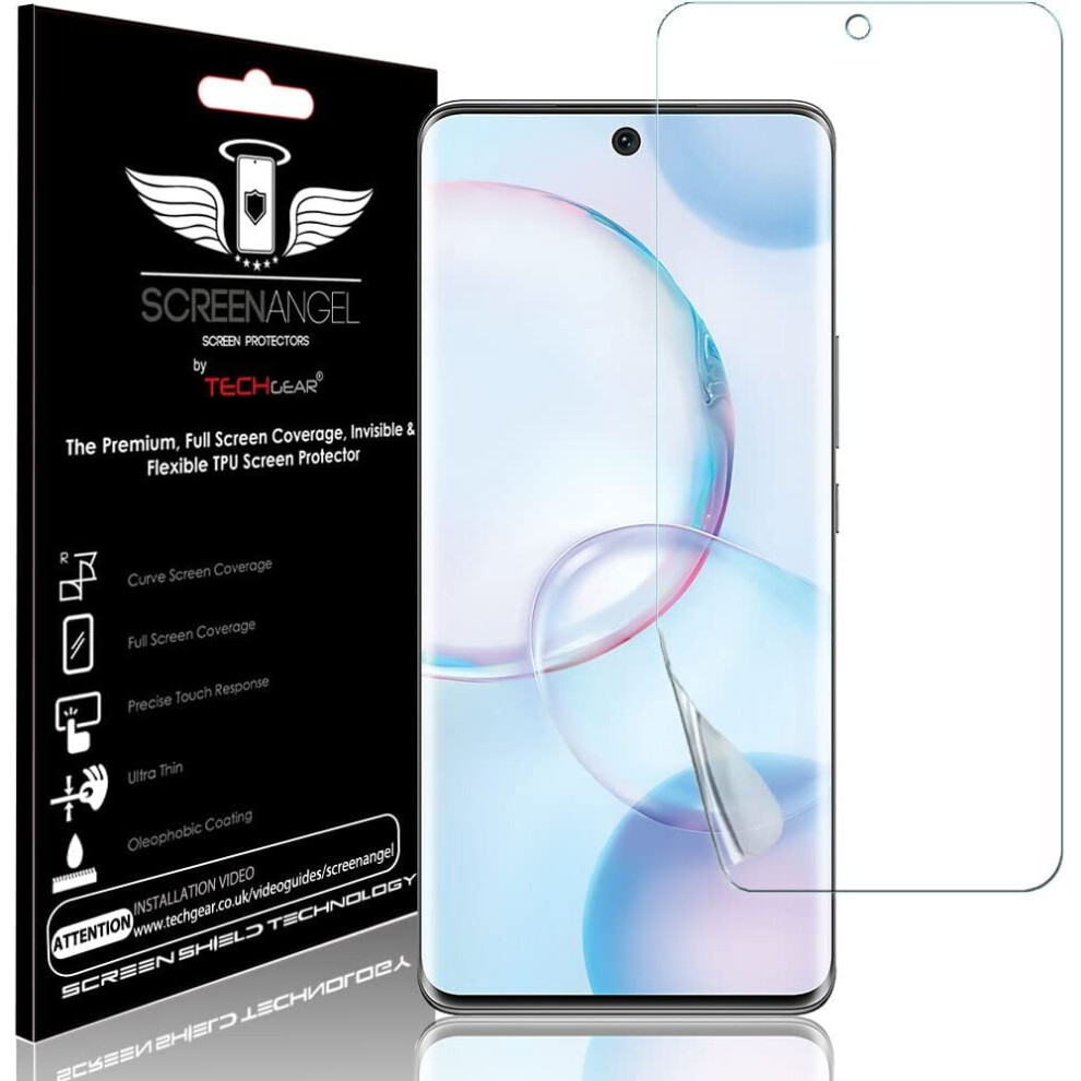 Techgear Screen Protector Fits Honor 70 5G [Screen Angel Edition] [Bubble Free] [Full Screen Coverage] Hd Clear Flexible Tpu Film