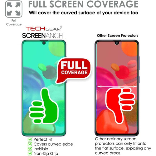 Techgear TECHGEAR Screen Protector fits Samsung Galaxy A51 [Screen Angel Edition] [Fingerprint Support][Case Friendly] [Bubble Free] [FULL Screen Coverage] 1