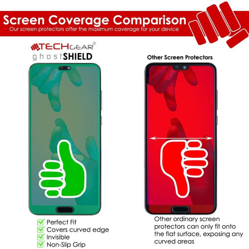 Techgear TECHGEAR Screen Protector to fit Huawei P20 Pro [ghostSHIELD Edition] Reinforced Flexible TPU Screen Protector with Full Screen Coverage 1