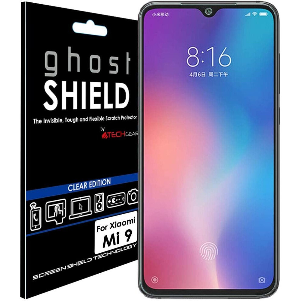 [3 Pack] TECHGEAR Screen Protectors for Xiaomi Mi 9 [ghostSHIELD Edition] Reinforced TPU Screen Protector with FULL Screen Coverage [Edges Protection]