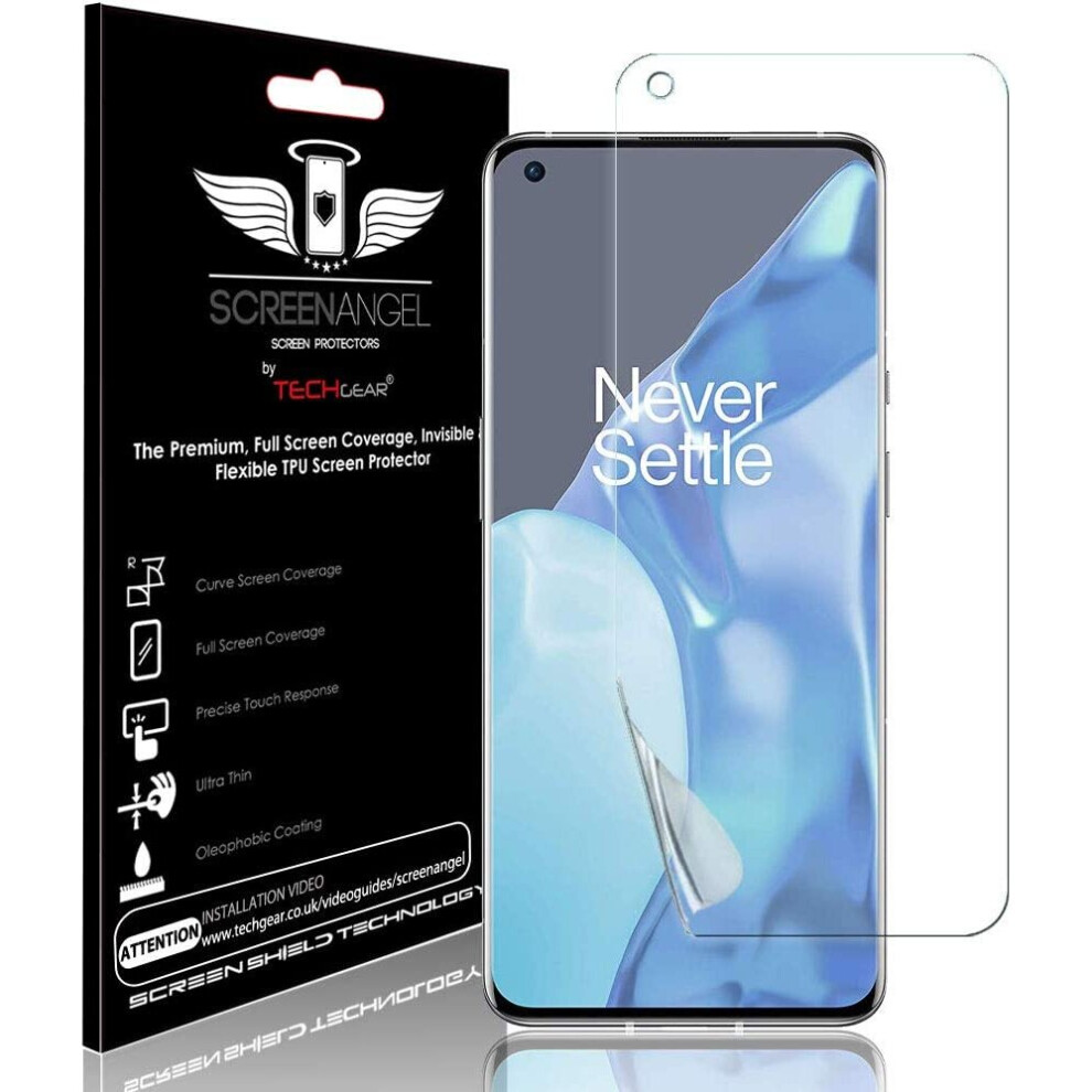 Techgear Screen Angel Tpu Screen Protector For Oneplus 9 Pro - Full Coverage, Bubble-Free, Case-Friendly, Hd Clarity, Self-Healing, Dry Application