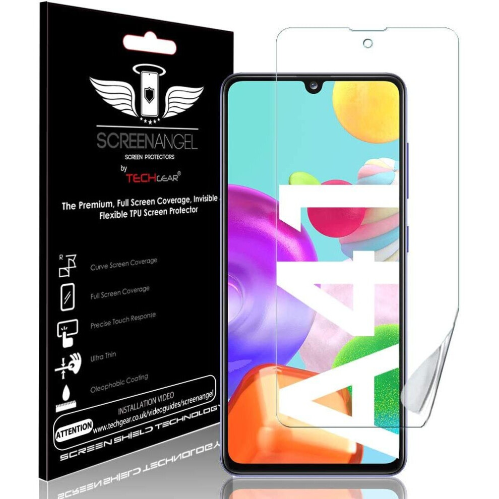 TECHGEAR [3 Pack] Screen Protectors fit Samsung Galaxy A41 [Screen Angel Edition][Case Friendly] [Bubble Free][FULL Screen Coverage] TPU Films