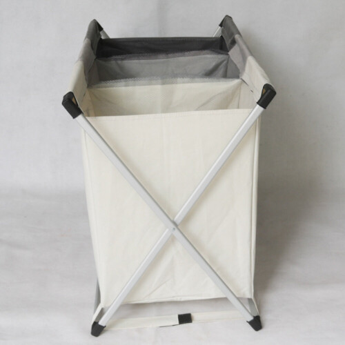 Living And Home Aluminium Foldable Laundry Sorter Triple Section Light & Dark Colour 2