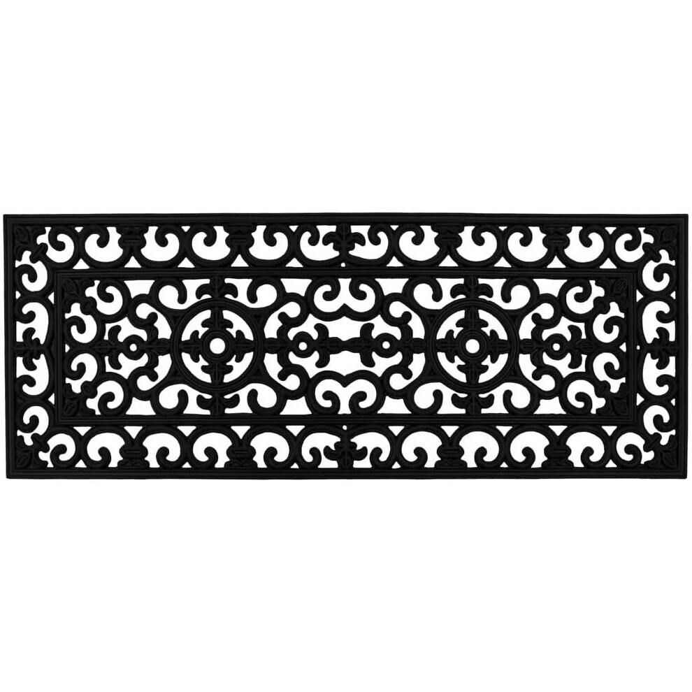 Jvl Lexi Wrought Iron Effect Rubber Patio Mat, 45X120cm