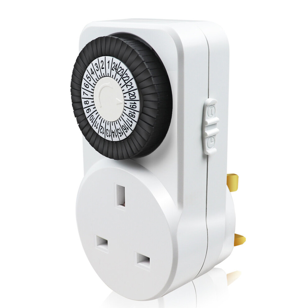 EXTRASTAR 24 Hour Mechanical Segment Timer Switch, UK Plug-in Timer Socket with Programmable Time Controller