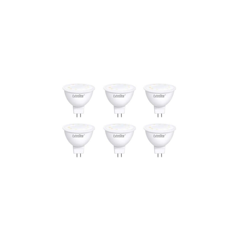 ExtraStar 6W LED Light Bulb MR16, 3000K Warm White (Pack of 6)