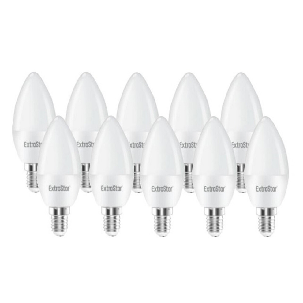 5W LED Candle Bulb E14, Warm White 3000K (Pack Of 10)