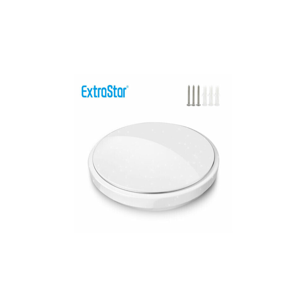 24W LED Silver Edge Ceiling Light, 38cm, 6500K Daylight