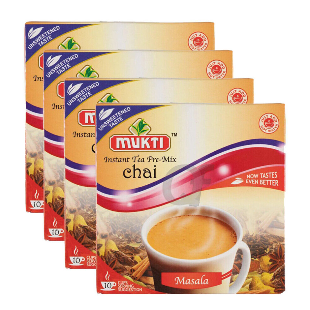 (Pack of 4) Mukti Masala Tea Unsweetened 140g- Instant Pre-Mix