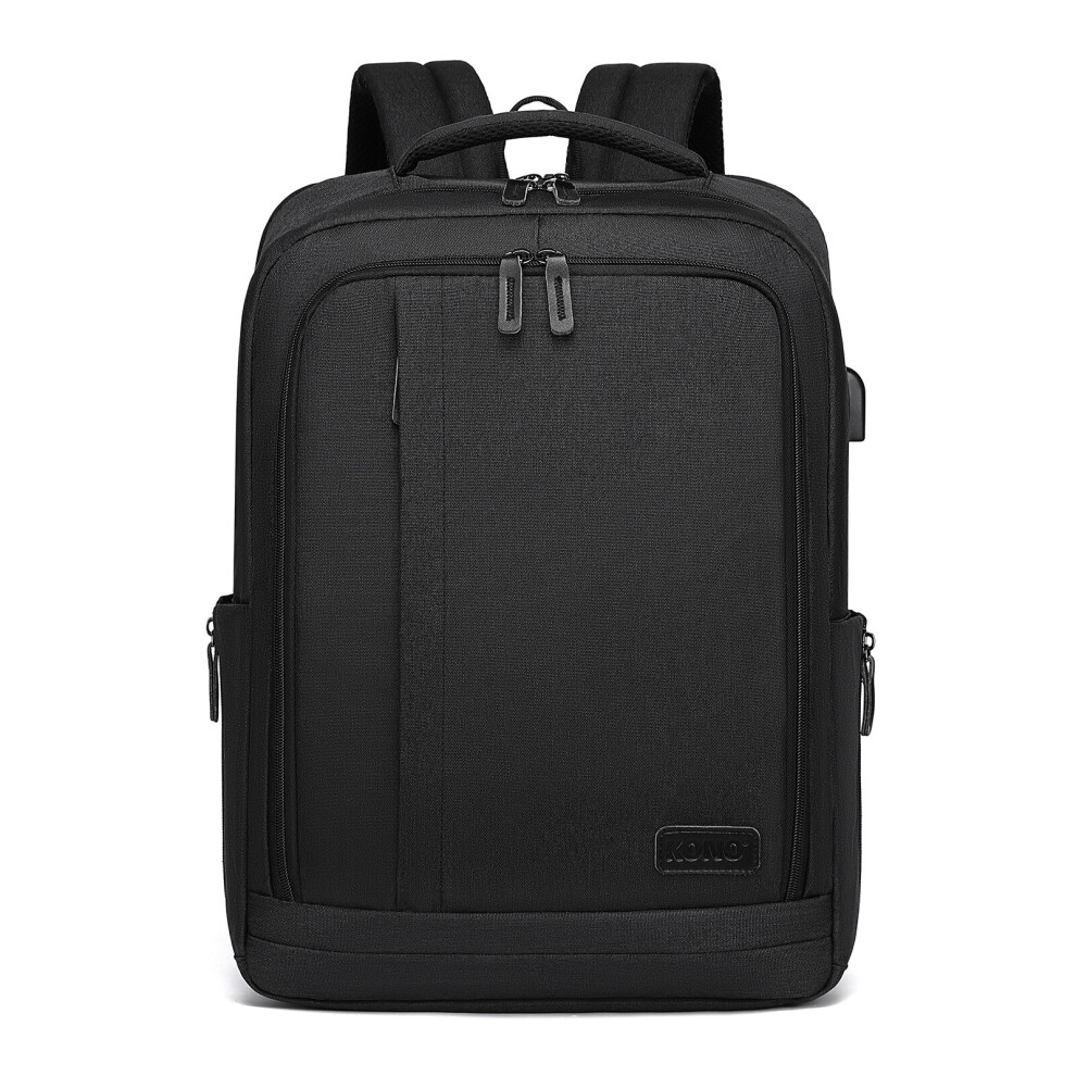 (Black) Miss LuLu MULTI-COMPARTMENT BACKPACK WITH USB PORT