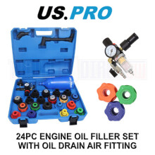 US PRO Tools 24pc Engine Oil Filler Set With Oil Drain Air Fitting 6282