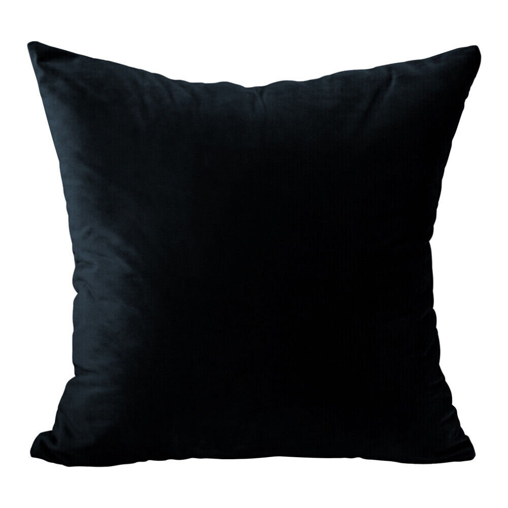 (20 x 20 inches (50 x 50 cm), Black) Plush Velvet Soft Cushion Covers Throw Pillow Case