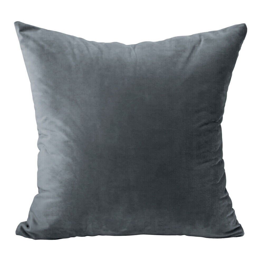 (18 x 18 inches (45 x 45 cm), Dark Grey) Plush Velvet Soft Cushion Covers Throw Pillow Case