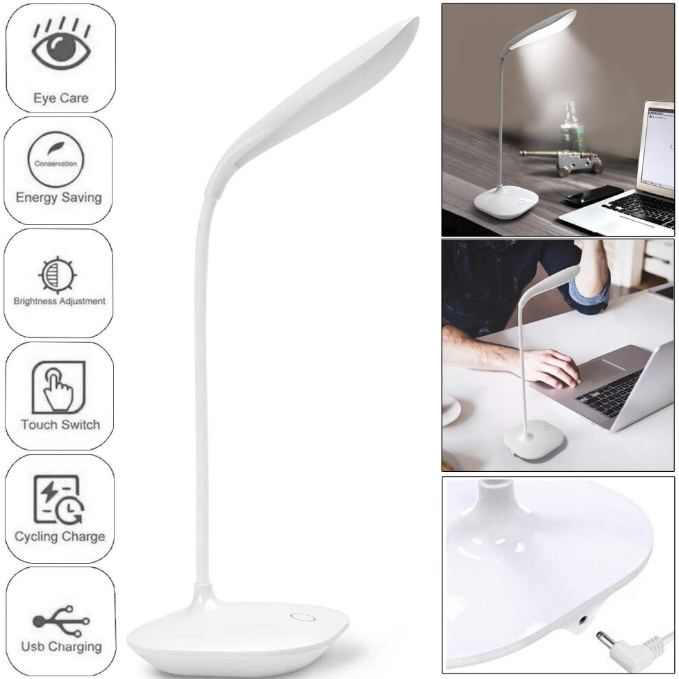 Reading Desk Lamp USB Rechargeable Study Night Light Table Bedside