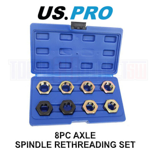 us pro US PRO Tools 8pc Axle Spindle, Wheel Studs Rethreading Set Metric, Imperial 6271