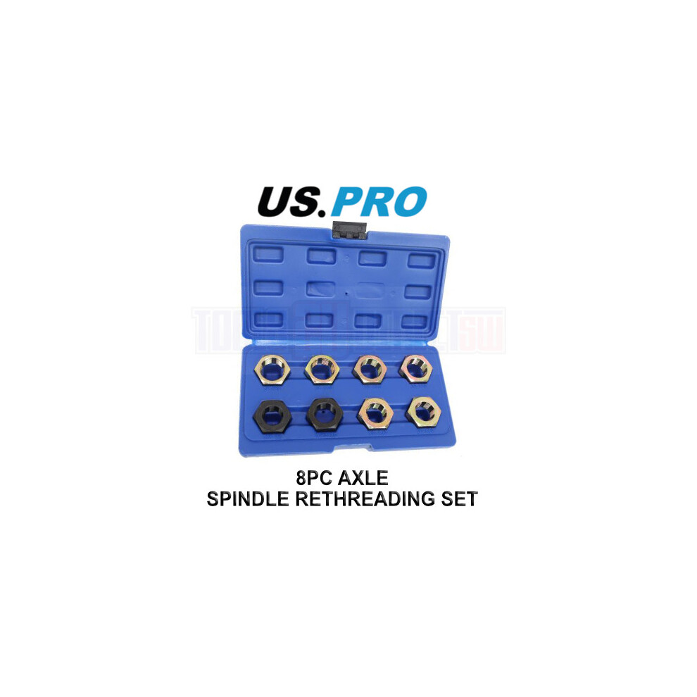 Us Pro Tools 8Pc Axle Spindle, Wheel Studs Rethreading Set Metric, Imperial 6271