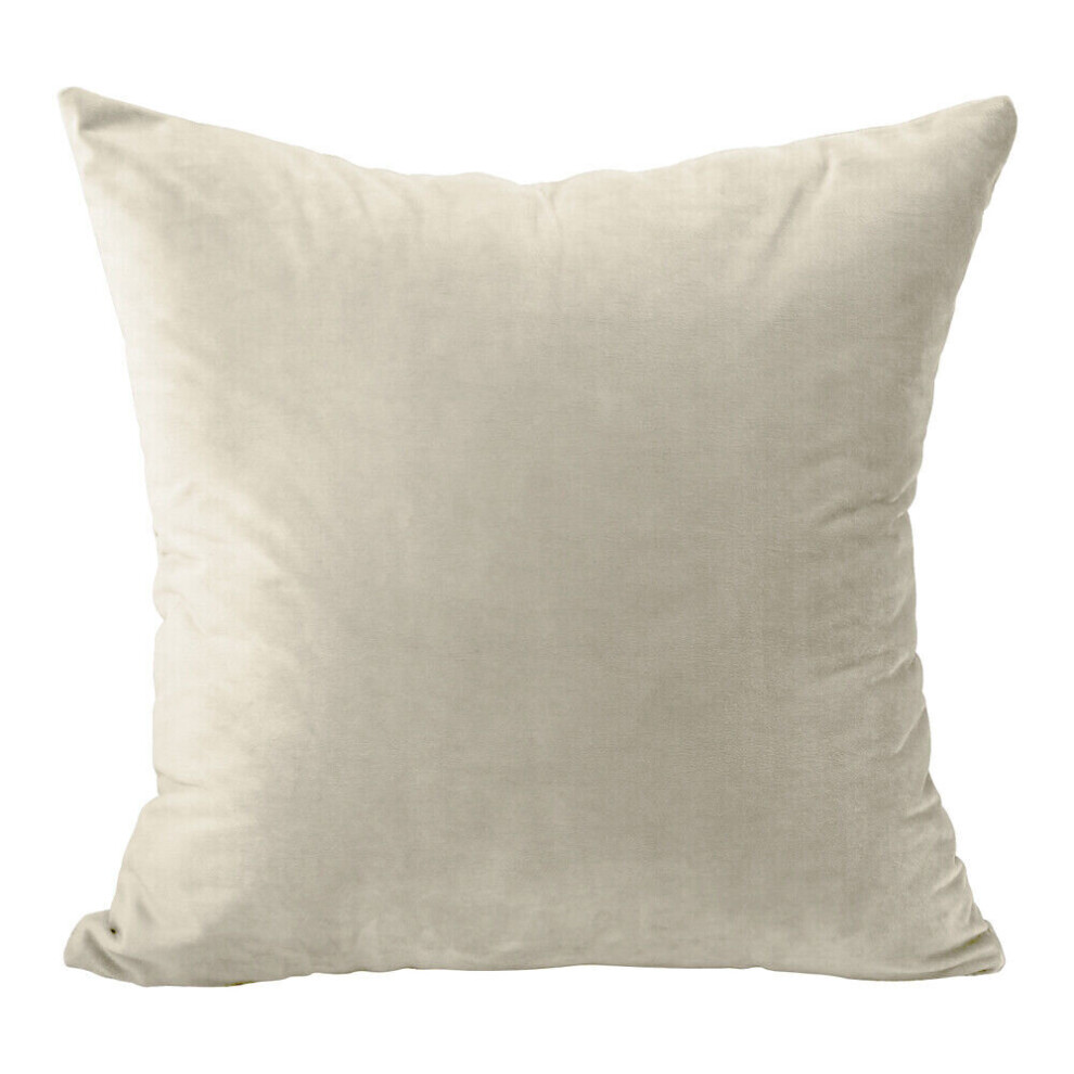 (24 x 24 inches (60 x 60 cm), Cream) Plush Velvet Soft Cushion Covers Throw Pillow Case