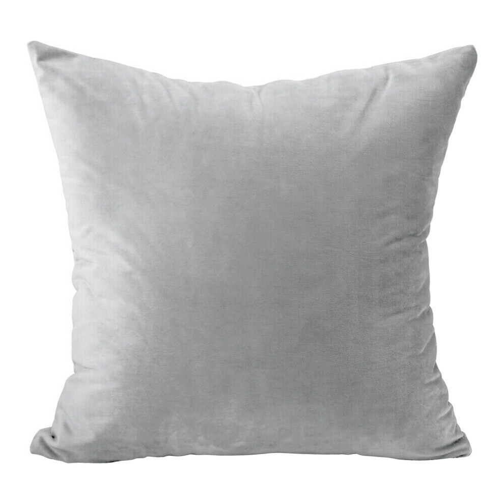 (18 x 18 inches (45 x 45 cm), Silver) Plush Velvet Soft Cushion Covers Throw Pillow Case