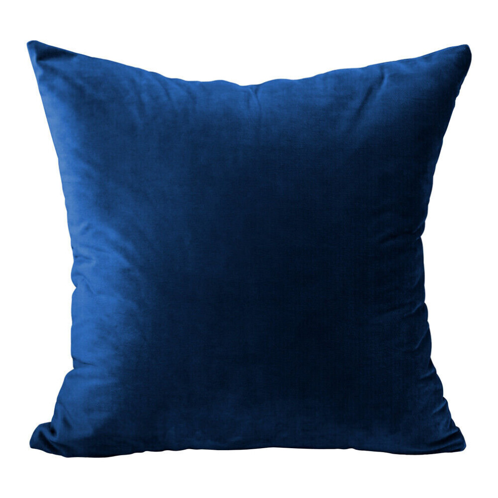 (24 x 24 inches (60 x 60 cm), Dark Blue) Plush Velvet Soft Cushion Covers Throw Pillow Case