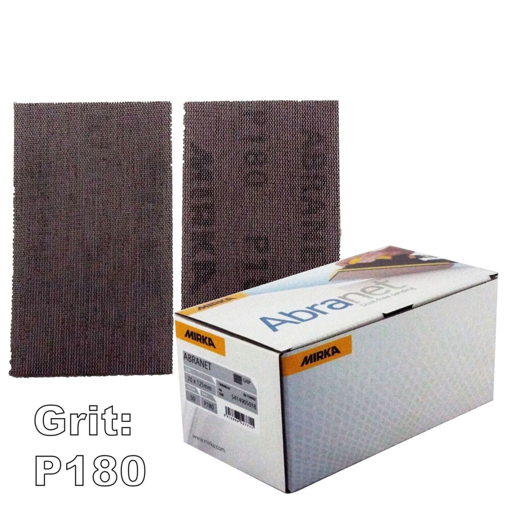 Mirka Abranet 70X125mm P180 Grit 50X Hooknloop Dust Free Sanding Abrasive Strips 6416868527711