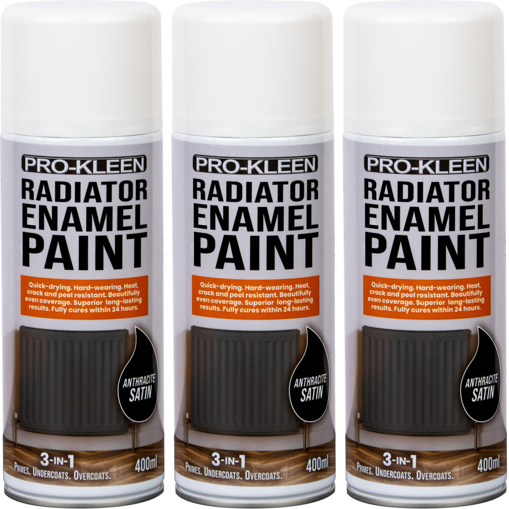 (Anthracite Satin , Triple ) Pro-Kleen Enamel Radiator Paint