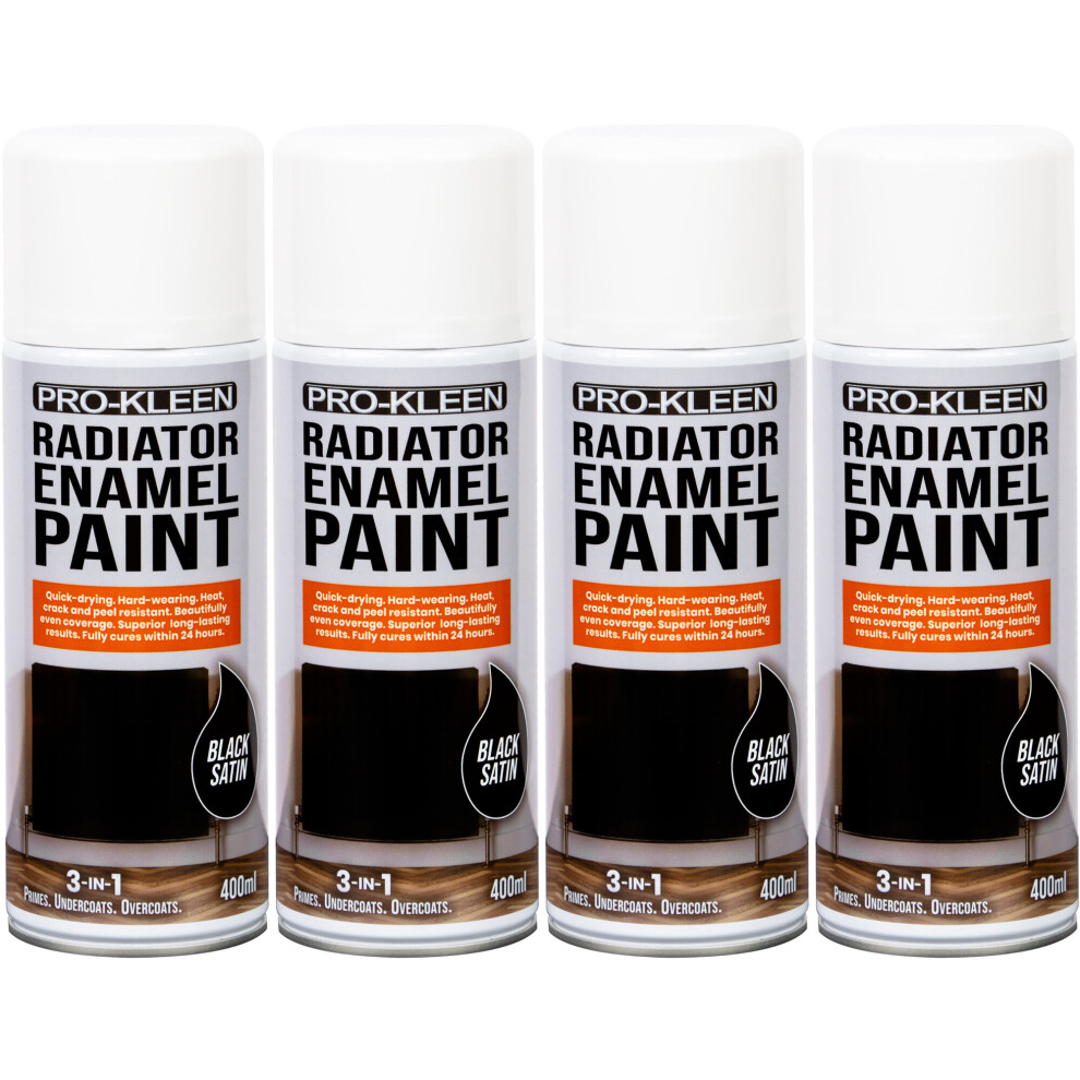 (Black Satin, Four) Pro-Kleen Enamel Radiator Paint