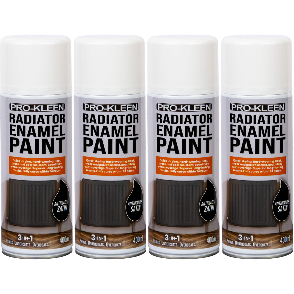 (Anthracite Satin , Four) Pro-Kleen Enamel Radiator Paint