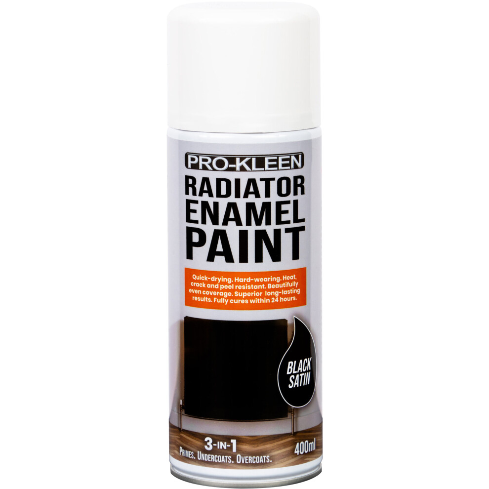 (Black Satin, Single) Pro-Kleen Enamel Radiator Paint