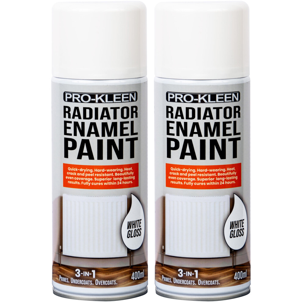 (White Gloss, Twin) Pro-Kleen Enamel Radiator Paint