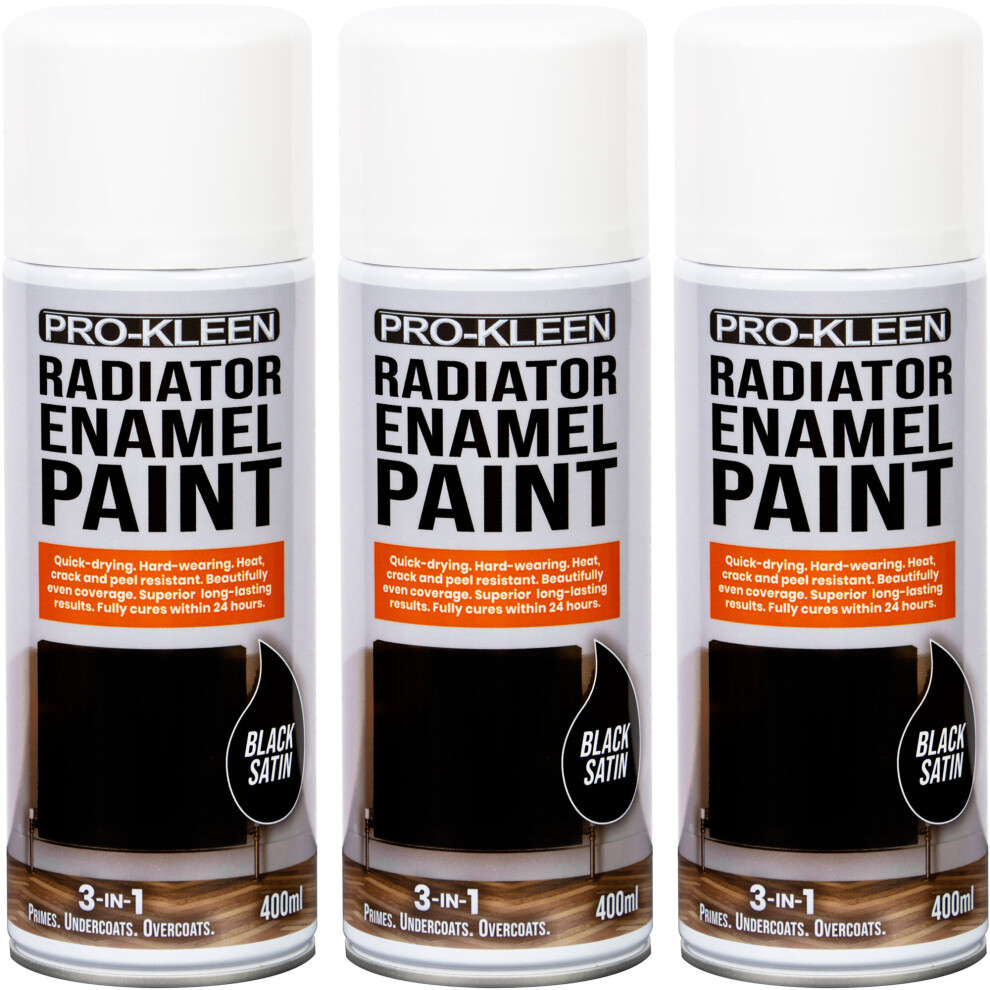 (Black Satin, Triple ) Pro-Kleen Enamel Radiator Paint