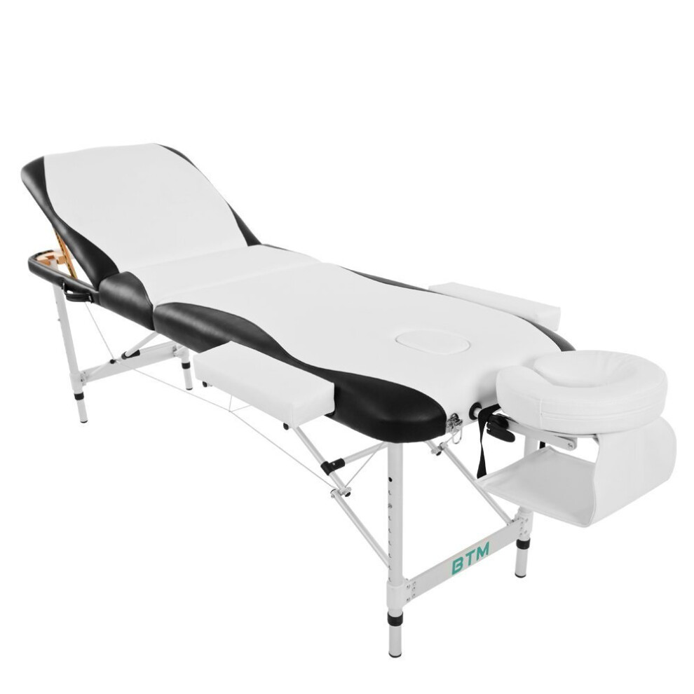 (White) Portable Folded Massage Table Aluminium Couch Bed