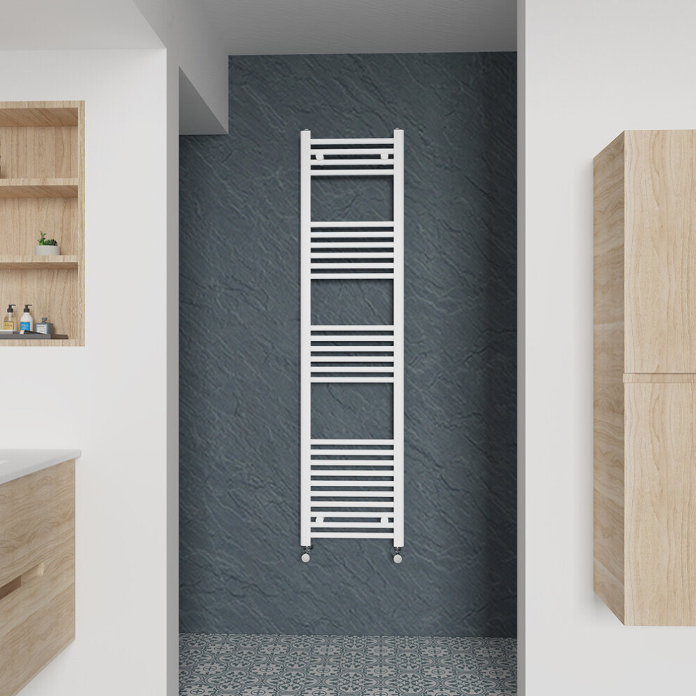 (Straight, 1600x400mm) Warmehaus Heated Towel Rail White Bathroom Ladder Style Radiator Central Heating