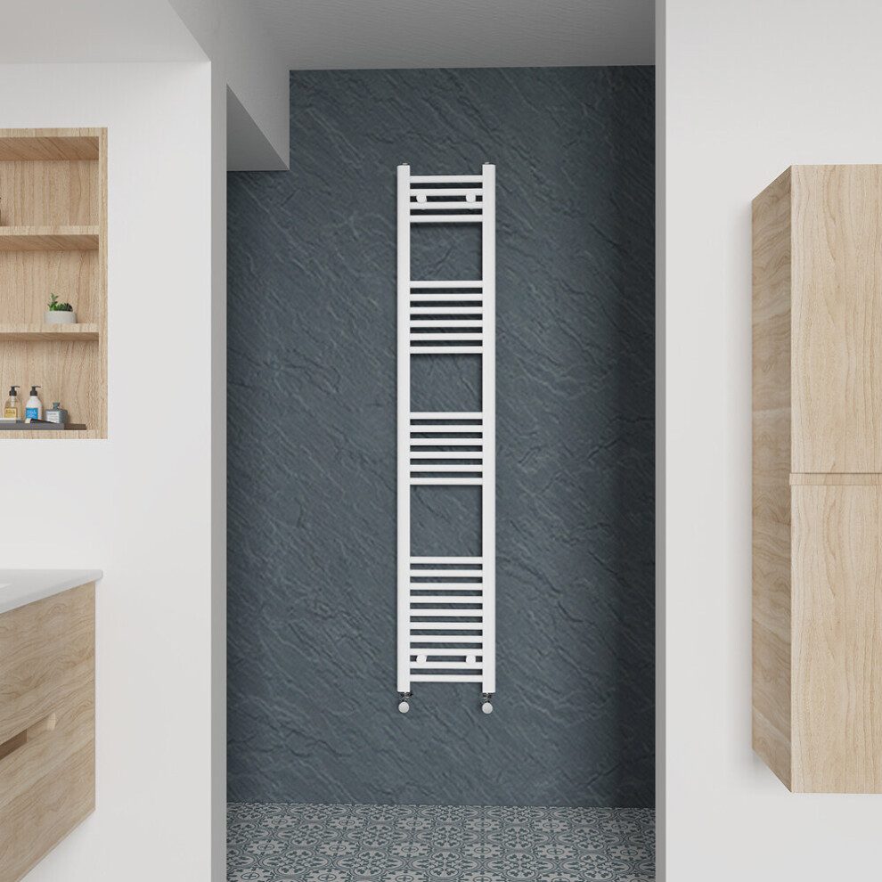 (Straight, 1600x300mm) Warmehaus Heated Towel Rail White Bathroom Ladder Style Radiator Central Heating