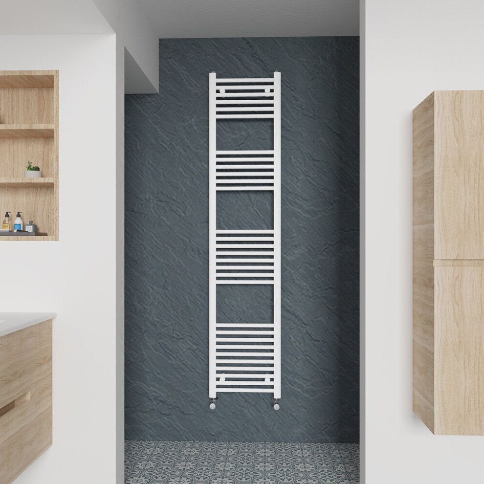 (Straight, 1800x400mm) Warmehaus Heated Towel Rail White Bathroom Ladder Style Radiator Central Heating