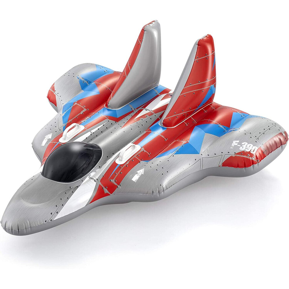 Bestway Galaxy Glider Ride-On Pool Float - Ready-To-Inflate Kids' Inflatable Rocket With Safe And Secure Handle - A-Bw41443